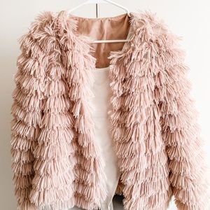 SOLD! Blush Long Sleeve Faux Fur Jacket (NBW)